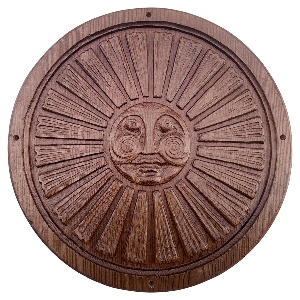 Carved Redwood Architectural Panel by Evelyn and Jerome Ackerman for Panelcarve