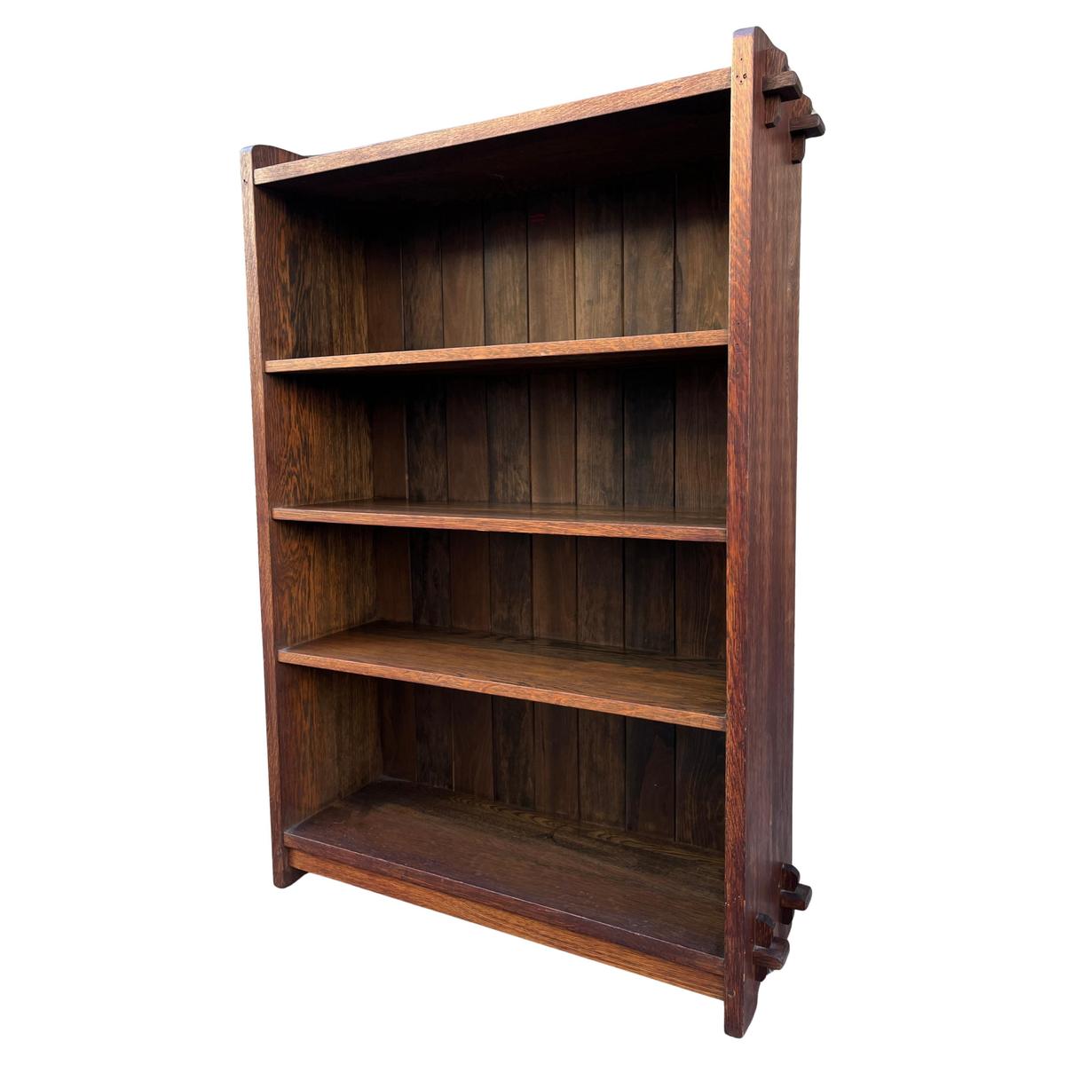 L&JG Stickley Open Bookcase with Chamfered Board Back (2 Available)