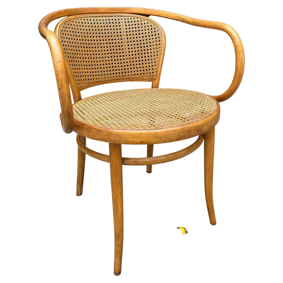 Michael Thonet Solid Beechwood and Cane no. 210 Armchair