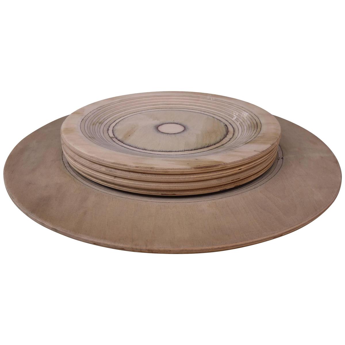 Mid-Century Saarinen Turned Wood Plates and Charger