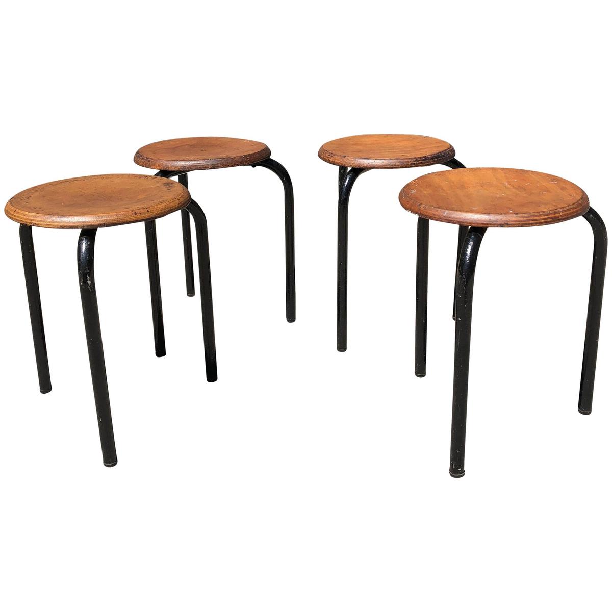 Midcentury Jean Prouvé Stools (one Left)