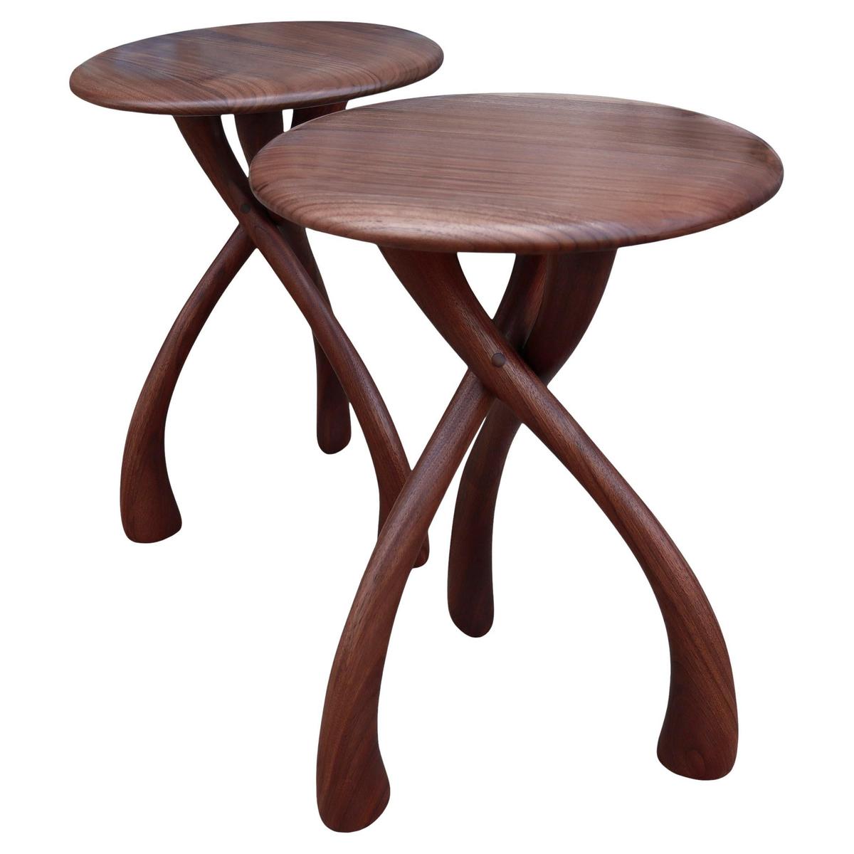 Midcentury Wishbone Side Table in Walnut (4 available)