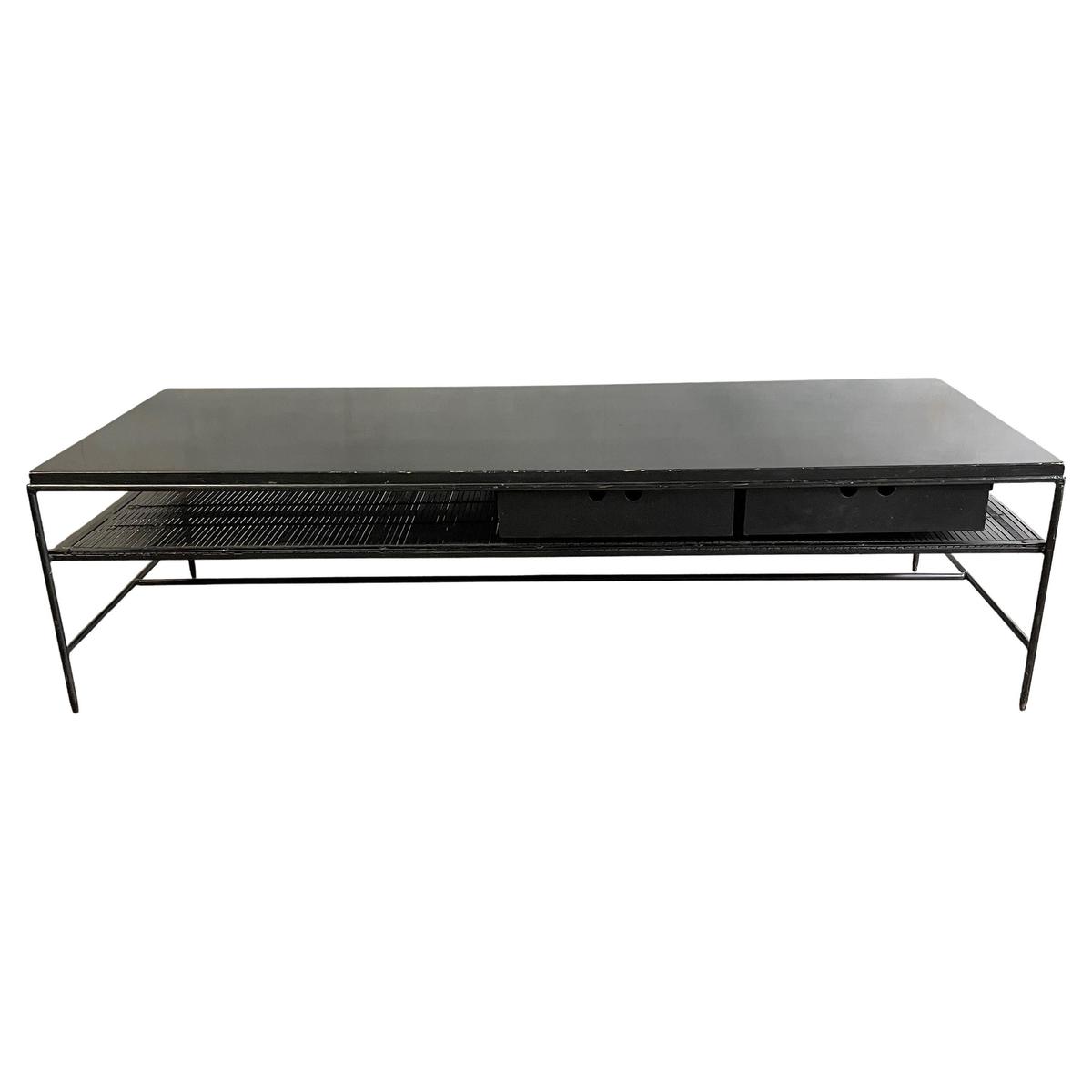 Rare Mid-Century Paul McCobb #1584 Coffee Table Bench All Black