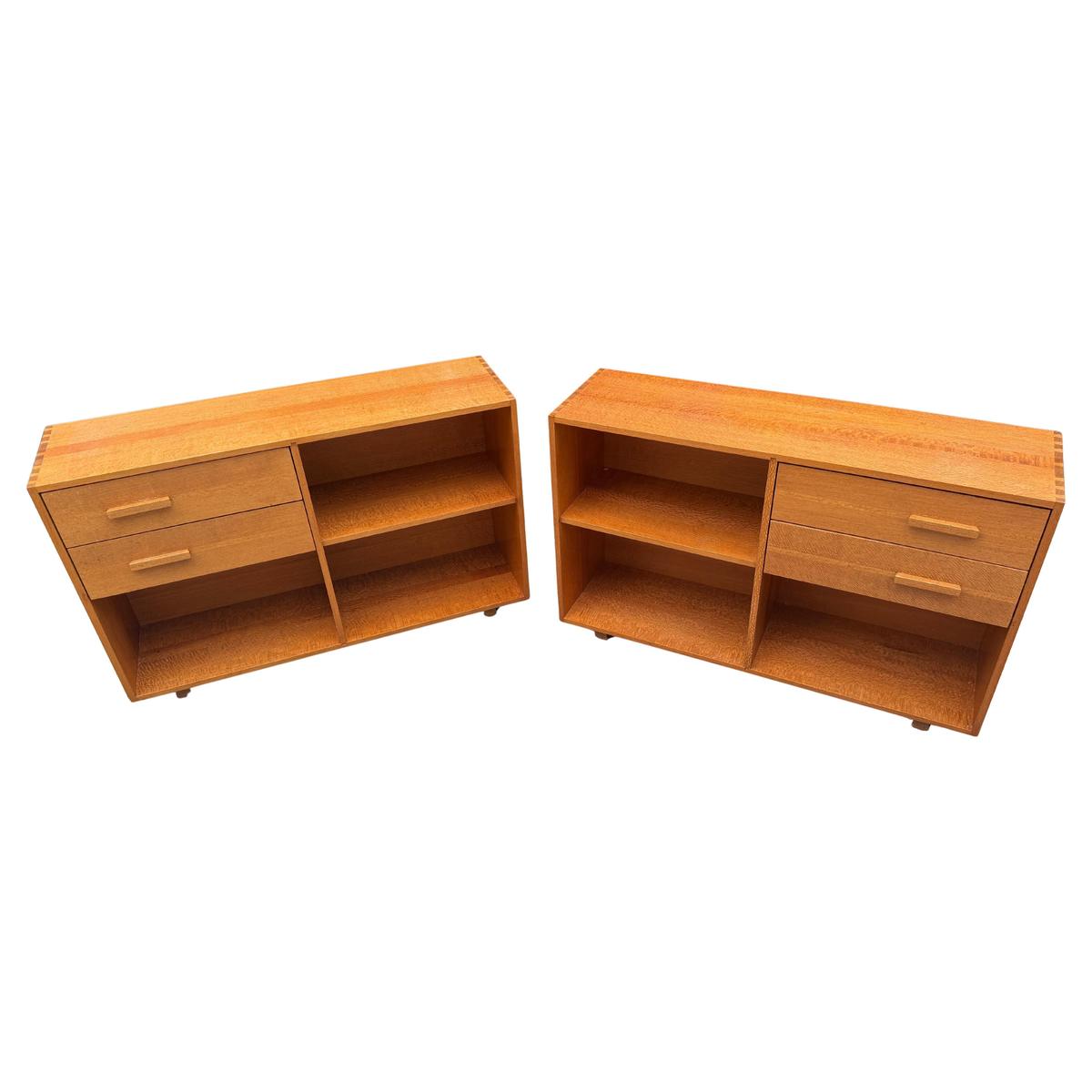 Superb Modern Craft Exposed Dovetail Nightstands Bookcase Cabinets (Pair)