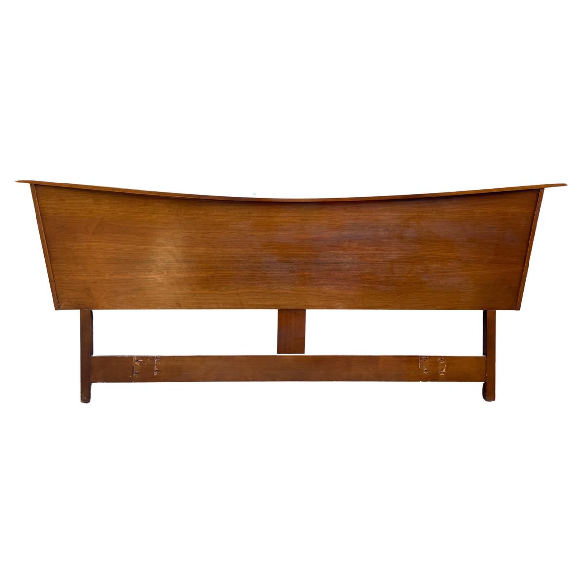 Mid-Century Modern Walnut King Headboard Style of Nakashima