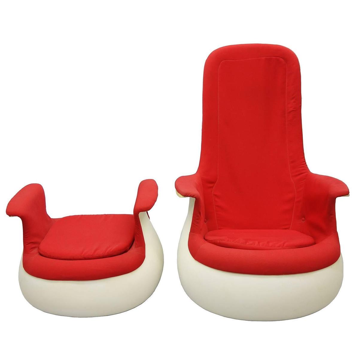 Midcentury Marc Held Culbuto Rocking Chair with Ottoman for Knoll