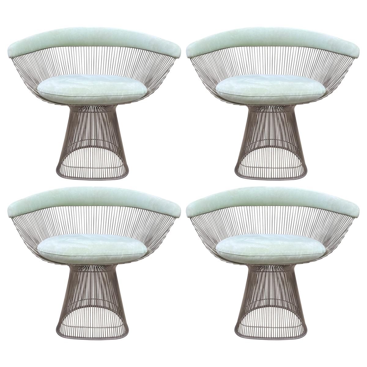 Set of Four Warren Platner Chairs for Knoll