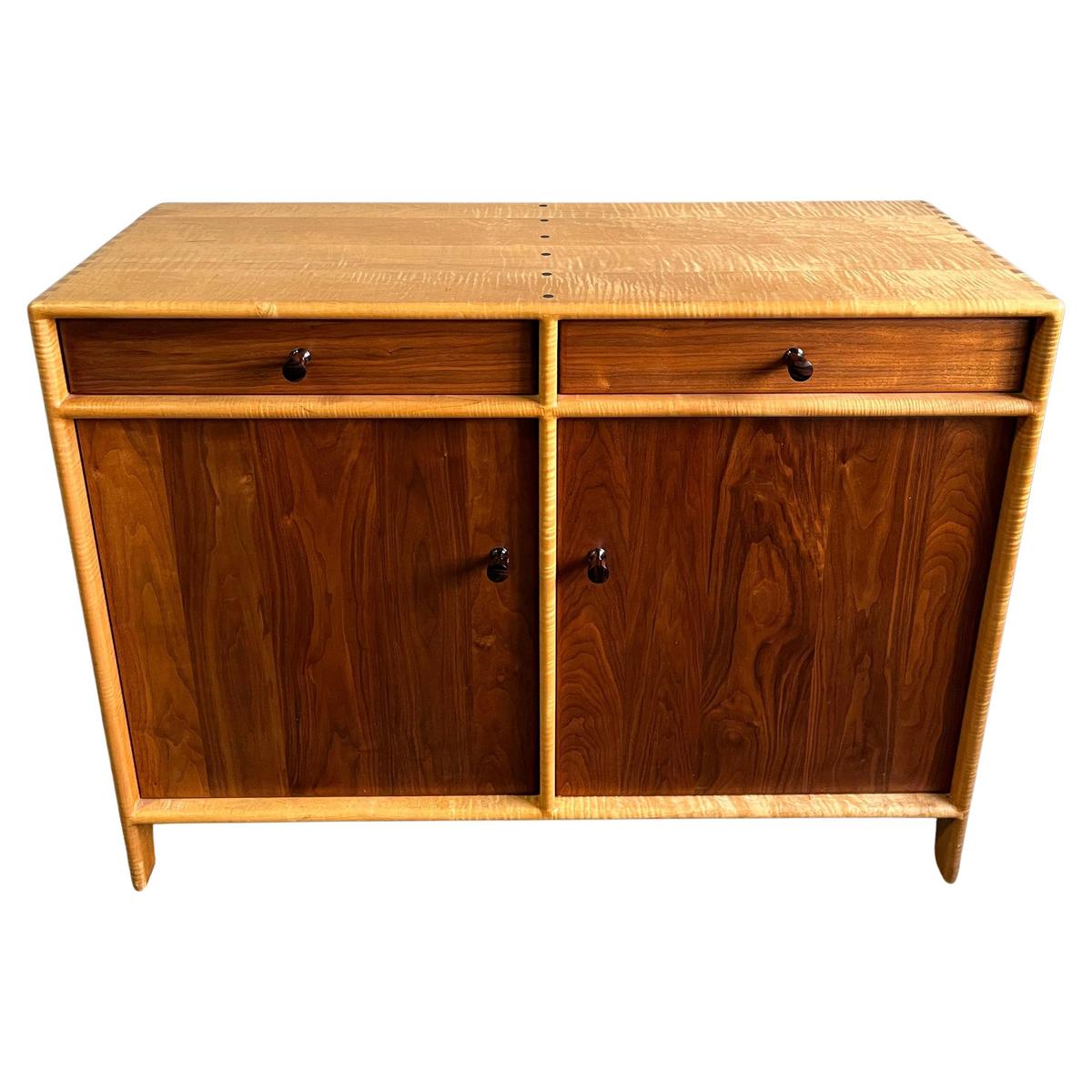 Stunning Walnut and Fiddle Back Maple Credenza Sam Maloof